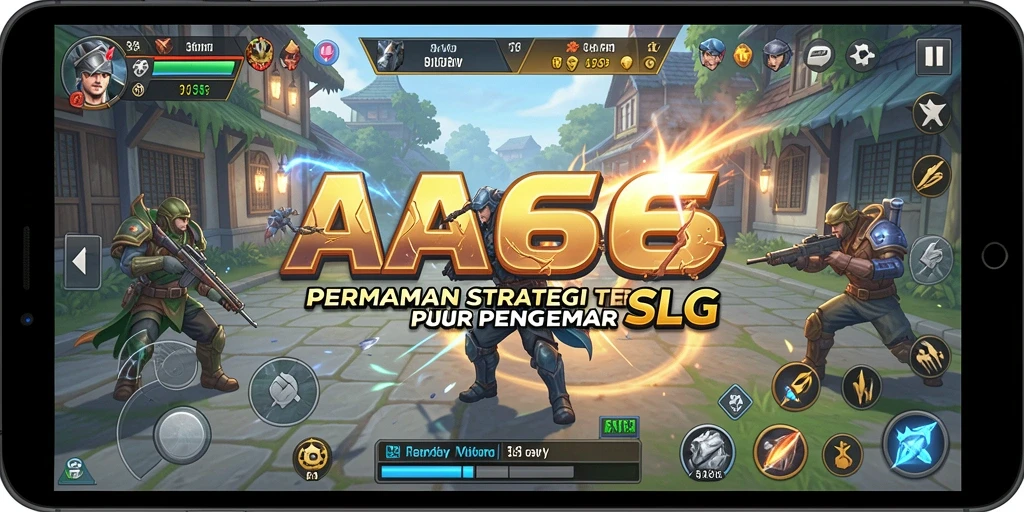 Tangkapan layar dari gameplay AA666 yang menampilkan aksi pertempuran strategi.