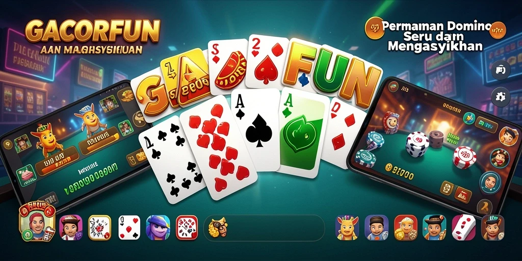 Screenshot GACORFUN menampilkan gameplay seru permainan Domino.