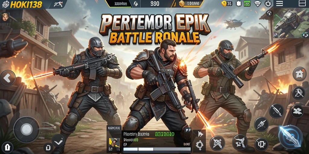 Gameplay menegangkan HOKI138 saat bertempur dalam Battle Royale.