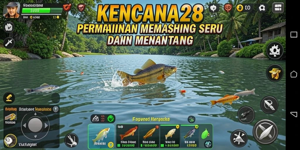Tampilan gameplay KENCANA28 menunjukkan keseruan memancing yang menakjubkan.