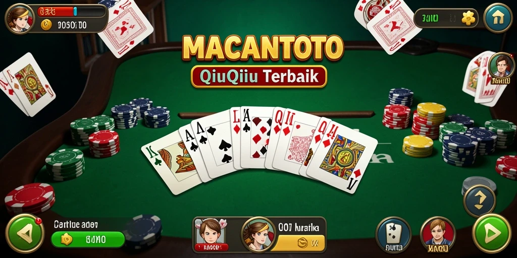 Tampilan gameplay seru di MACANTOTO dengan kartu QiuQiu.