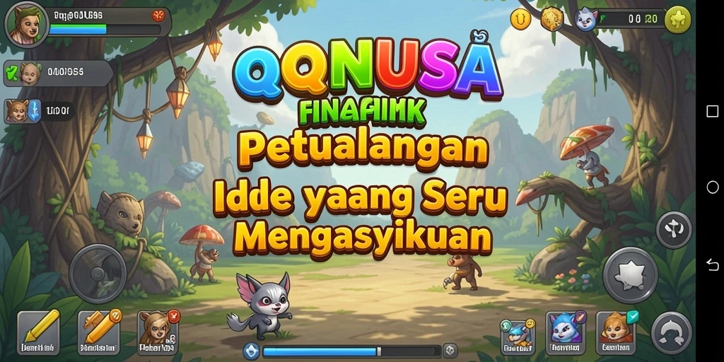 Screenshot utama QQNUSA menunjukkan gameplay yang santai dan seru.